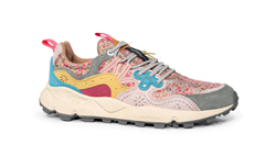 YAMANO 3 WMN Sneakers in suede nylon leo sage pink yellow